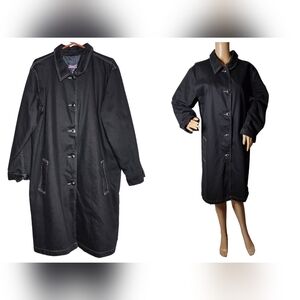 Denim&Co Black Denim Longline Button Jacket Women's Size 1X